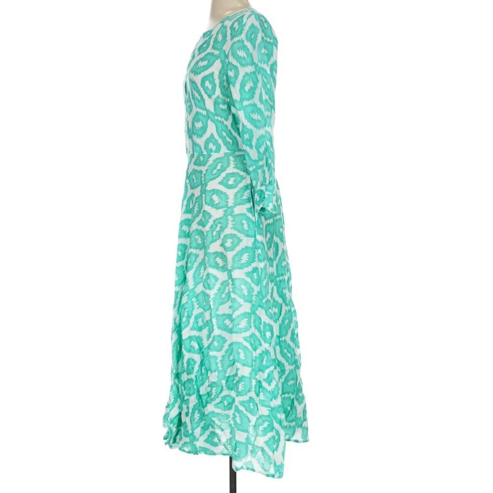 NIMO with LOVE 100% Linen Mint Green Long Sleeve Resort Maxi Dress Size S - Picture 3 of 8